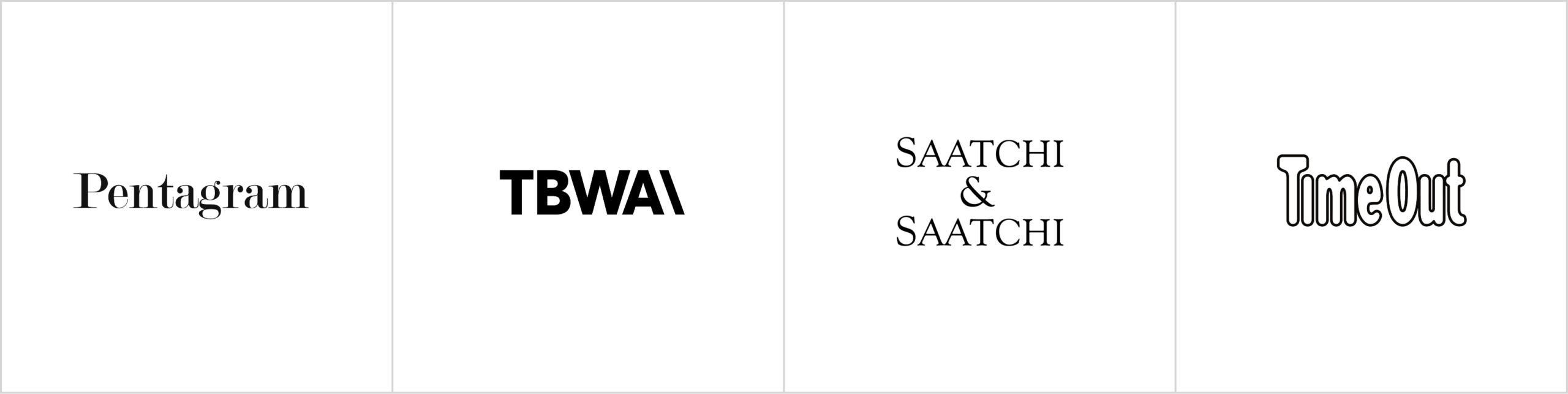 Pentagram, TBWA, Saatchi & Saatchi, Time Out
